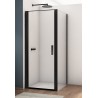 SanSwiss Divera D22T1+D22F1 Kabina prysznicowa narożna czarna 90x120x200 cm Szkło Przezroczyste (D22T10900607 + D22F11200607)