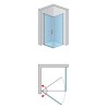 SanSwiss Divera D22T1+D22F1 Kabina prysznicowa narożna chrom 90x120x200 cm Szkło Przezroczyste (D22T10905007 + D22F11205007)