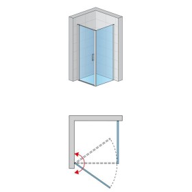SanSwiss Divera D22T1+D22F1 Kabina prysznicowa narożna czarna 100x140x200 cm Szkło Przezroczyste (D22T11000607 + D22F11400607)