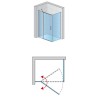 SanSwiss Divera D22T13+D22F1 Kabina prysznicowa ze ścianką chrom 120x80x200 cm Szkło Przezroczyste (D22T13070505007 + D22F108050