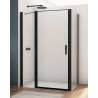 SanSwiss Divera D22T13+D22F1 Kabina prysznicowa ze ścianką czarna 130x100x200 cm Szkło Przezroczyste (D22T13100300607 + D22F1100