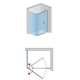 SanSwiss Divera D22T31+D22F1 Kabina prysznicowa ze ścianką czarna 90x120x200 cm Szkło Przezroczyste (D22T31070200607 + D22F11200