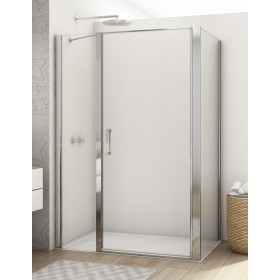 SanSwiss Divera D22T31+D22F1 Kabina prysznicowa ze ścianką chrom 120x140x200 cm Szkło Przezroczyste (D22T31080405007 + D22F11405