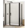 SanSwiss Divera D22T31+D22F1 Kabina prysznicowa ze ścianką czarna 140x140x200 cm Szkło Przezroczyste (D22T31080600607 + D22F1140
