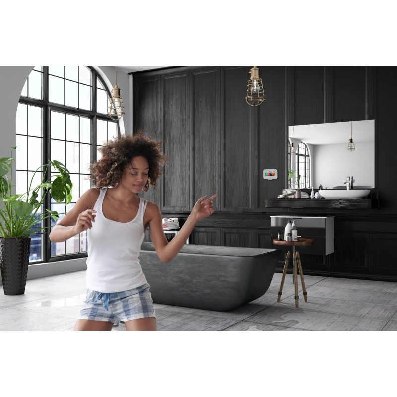 Aquasound Zestaw radio łazienkowe N-Joy 30 W z głośnikami Rumba Chrom Mat (MP3, RADIO INTERNETOWE, BLUETOOTH, IPX7)  (EMN30-RC)