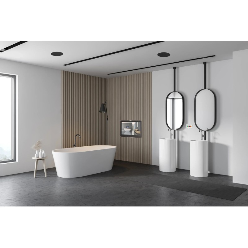 Aquasound Zestaw radio łazienkowe N-Joy 50 W z głośnikami Samba Białe (MP3, RADIO INTERNETOWE, BLUETOOTH, IPX7) (EMN50-SW)