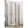 SanSwiss Divera D22T2+D22F1 Kabina prysznicowa drzwi wahadłowe chrom 100x70x200 cm Szkło Przezroczyste (D22T21005007 + D22F10705