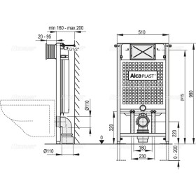 AlcaPlast AM101 Sadromodul 1000 (AM101/1000) Stelaż - spłuczka podtynkowa do suchej zabudowy