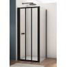 SanSwiss Divera D22S3+D22F1 Kabina prysznicowa drzwi 3-cz czarna 80x80x200 cm Szkło Przezroczyste (D22S30800607 + D22F10800607)