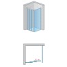 SanSwiss Divera D22S3+D22F1 Kabina prysznicowa drzwi 3-cz czarna 80x80x200 cm Szkło Przezroczyste (D22S30800607 + D22F10800607)