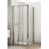 SanSwiss Divera D22S3+D22F1 Kabina prysznicowa drzwi 3-cz chrom 120x140x200 cm Szkło Przezroczyste (D22S31205007 + D22F11405007)
