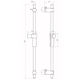 Omnires Drążek prysznicowy, 91 cm (DR11CR)
