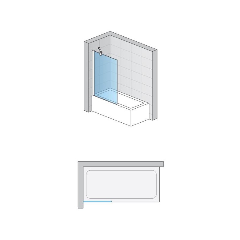 SanSwiss Easy STR4P6B Parawan nawannowy jednoczęściowy Chrom 100x150 cm (STR4P6B1005007)