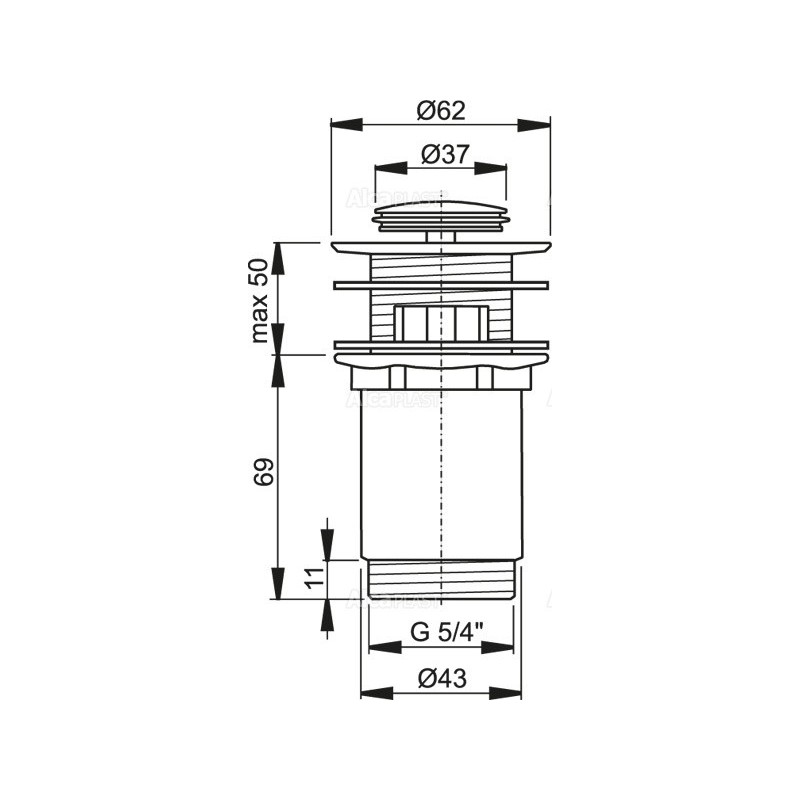 AlcaPlast Spust umywalki click/clack 5/4