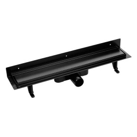 Laveo Basso odpływ liniowy przyścienny 100 cm czarny (COB_711D)