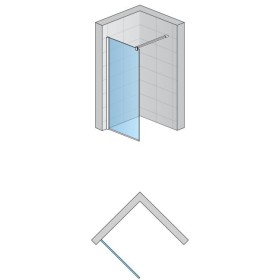 SanSwiss Easy STR4P Walk-In Ścianka Wolnostojąca Biała 80x200 cm Szkło Przezroczyste (STR4P0800907)