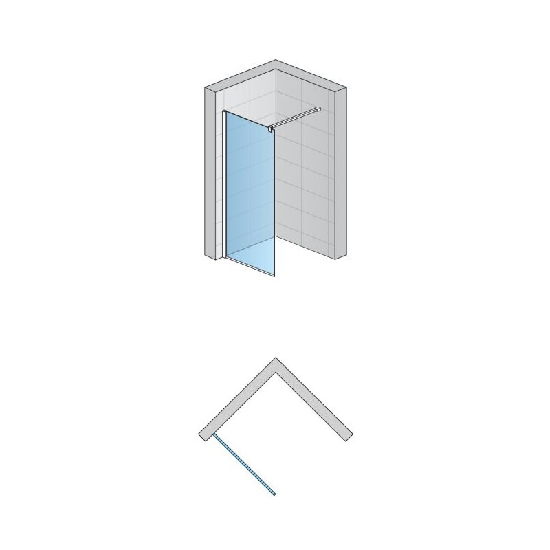 SanSwiss Easy STR4P Walk-In Ścianka Wolnostojąca Biała 80x200 cm Szkło Przezroczyste (STR4P0800907)