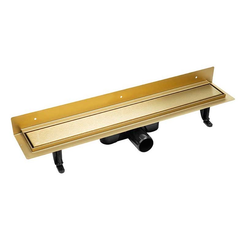 Laveo Basso odpływ liniowy przyścienny 80 cm złoty (COB_G81D)