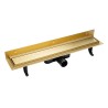 Laveo Basso odpływ liniowy przyścienny 80 cm złoty (COB_G81D)