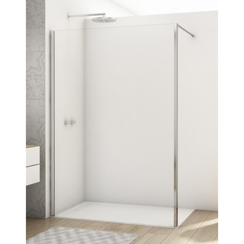 SanSwiss Divera D22WI1H Walk-In Ścianka Wolnostojąca Chrom 100x200 cm Szkło Przezroczyste (D22WI1H1005007)