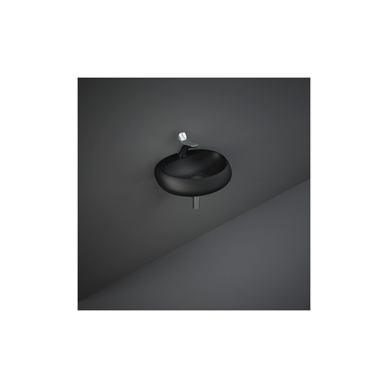 Rak Ceramics Cloud Umywalka Podwieszana i Nablatowa Owalna 55x42 cm Z Otworem Czarny Mat (CLOWB5501504A)