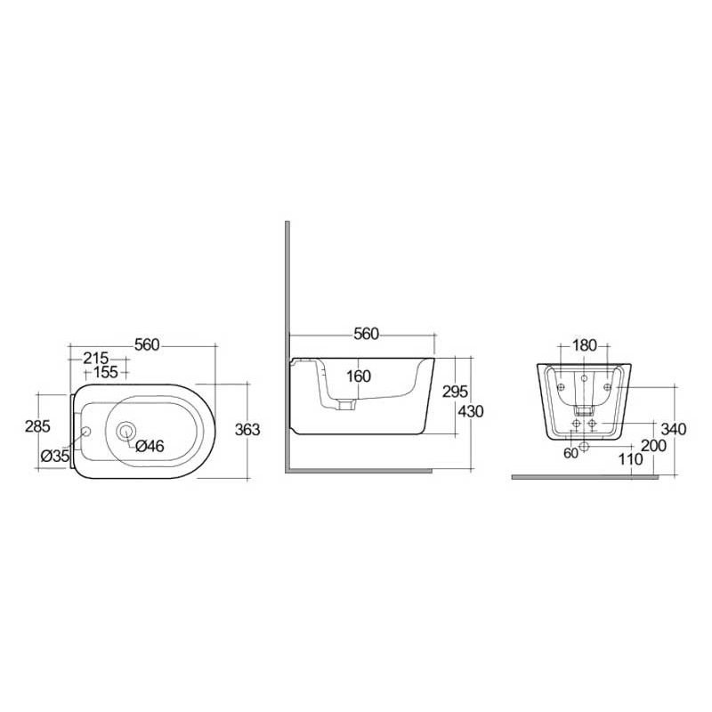Rak Ceramics Valet Miska WC podwieszana RIMLESS 56x36,3 cm biały mat (VALWC1446500A)
