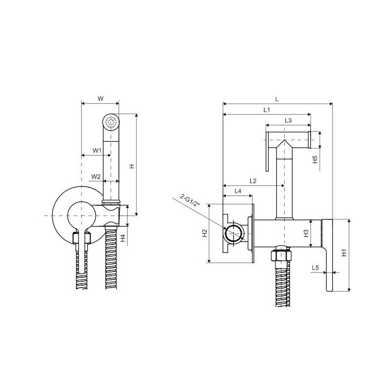 Excellent PI Bateria Bidetowa bidetta czarny mat (AREX.1204BL)