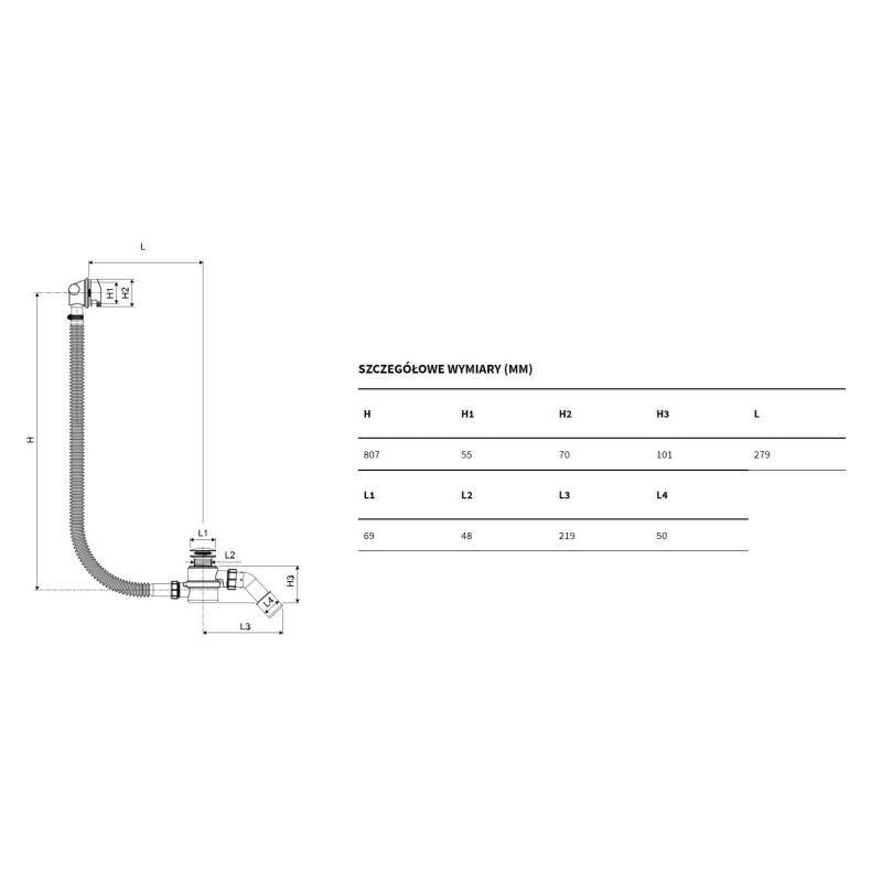 Excellent Hover Syfon wannowy z napełnianiem przez Syfon biały (ARIN.3410WH)