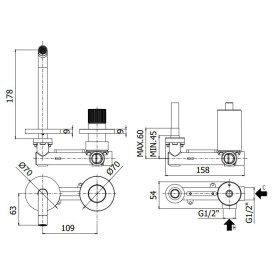 Paffoni Jo Jednouchwytowa bateria umywalkowa podtynkowa L-128mm (JO104CR70)