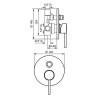 Emmevi Rubinetterie Piper Zestaw natryskowy podtynkowy L-400mm fi-22,5cm (PI015ZSC3A.NO)