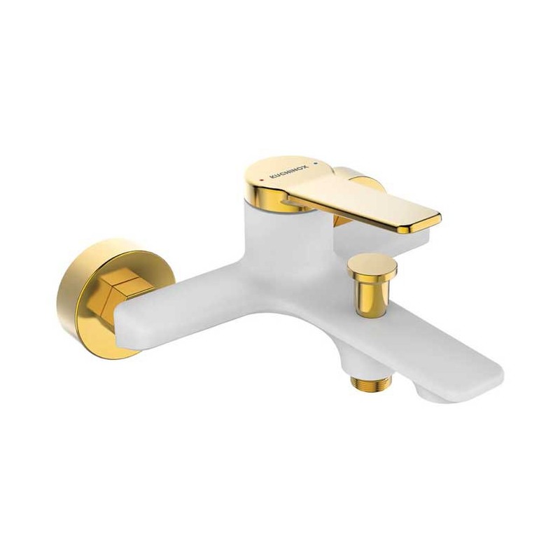 Kuchinox Alanis Bateria Wannowa Ścienna Bez Zestawu Natryskowego Biały/Złoto (BQI_610G)