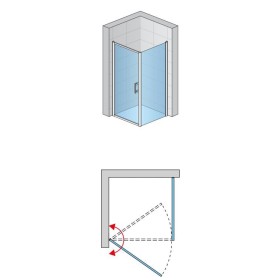 SanSwiss Top-Line S TLSP+TOPF2 Kabina Prysznicowa 70x120x200 cm biała Szkło Przezroczyste (TLSP0700407+TOPF21200407)