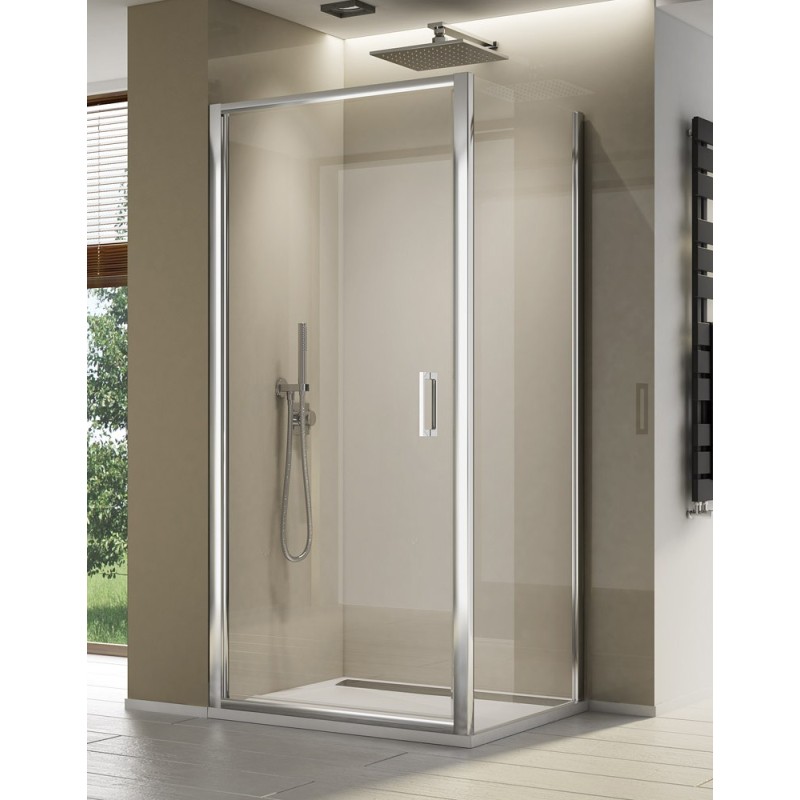 SanSwiss Top-Line S TLSP+TOPF2 Kabina Prysznicowa 100x140x200 cm chrom połysk Szkło Przezroczyste (TLSP1005007+TOPF21405007)