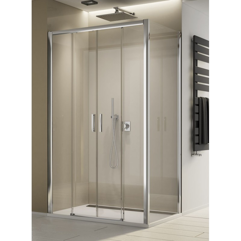 SanSwiss Top-Line S TLS4+TOPF2 Kabina Prysznicowa 120x70x200 cm biała Szkło Przezroczyste (TLS41200407+TOPF20700407)