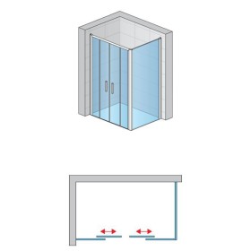 SanSwiss Top-Line S TLS4+TOPF2 Kabina Prysznicowa 160x80x200 cm chrom połysk Szkło Przezroczyste (TLS41605007+TOPF20805007)