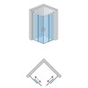 SanSwiss Top-Line S TLSAC Kabina Prysznicowa 100x100x200 cm chrom mat Szkło Przezroczyste (TLSAC1000107)