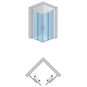 SanSwiss Top-Line S TLS G+D Kabina prysznicowa 70x70x200 cm chrom mat Szkło Przezroczyste (TLSG0700107+TLSD0700107)