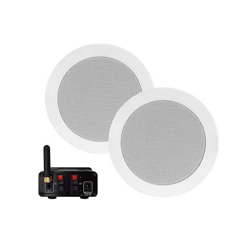 Aquasound Wzmacniacz Bluetooth 50 W z głośnikami Twist Białe (BMN50EASY-TW)