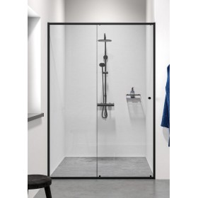 Sealskin Contour Drzwi prysznicowe 140x200 cm Czarne Mat Szkło Przezroczyste (CD121406195100)