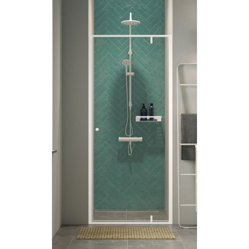 Sealskin Contour Drzwi prysznicowe 100x200 cm Białe Mat Szkło Przezroczyste (CD201006025100)