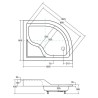 Besco Maxi Brodzik asymetryczny L biały 100x80x24 (BAM-100-NL)