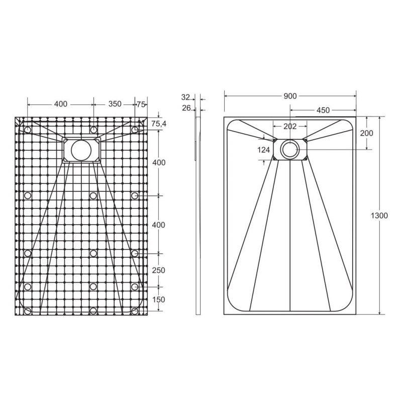 Besco Vexo Brodzik Prostokątny czarny 130x90 cm (BVB-130-90-P)