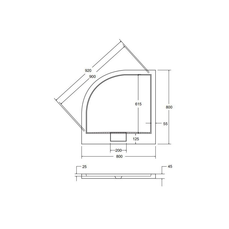 Besco Axim UltraSlim Brodzik półokrągły biały 80x80 cm (BAX-80-NR)