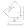 Besco Axim UltraSlim Brodzik półokrągły czarny 80x80 cm (BAX-80-NRCN)
