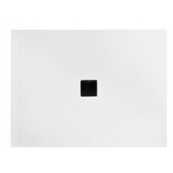Besco Nox UltraSlim Brodzik prostokątny biały z czarną kratką 100x80 cm (BMN100-80-BC)