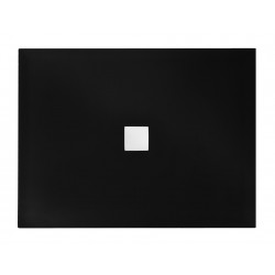 Besco Nox Ultraslim Brodzik Prostokątny Czarny z białą kratką 110x90x3 cm (BMN110-90-CB)