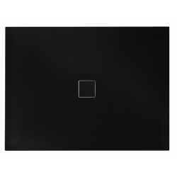 Besco Nox Ultraslim Brodzik Prostokątny Czarny z czarną kratką 100x90x3 cm (BMN100-90-CC)