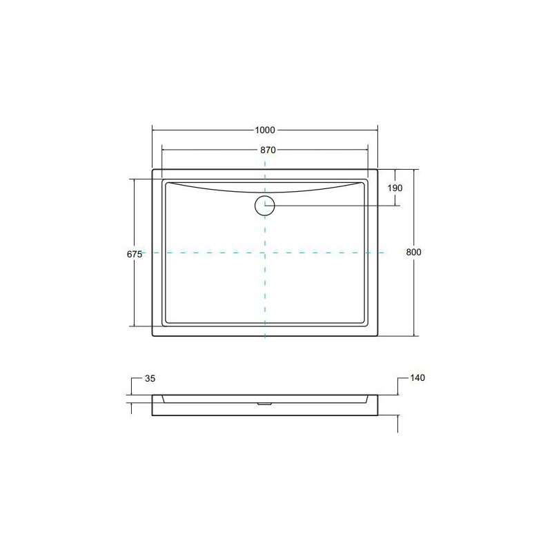 Besco Alpina UltraSlim Brodzik prostokątny biały 100x80 cm (BAA-10814-P)