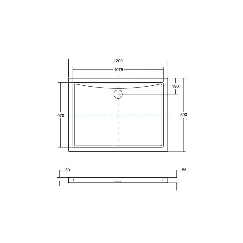 Besco Alpina UltraSlim Brodzik prostokątny czarny 120x80 cm (BAA-128-PCN)