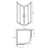 Besco Modern Kabina Prysznicowa Półokrągła 90x90x185 cm (MP-90-185-C)